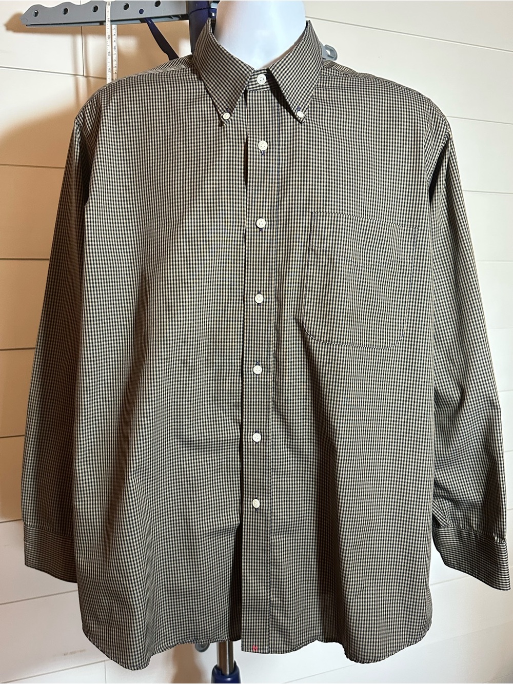 #207 Men's Classic Button-Down Check Shirt - Brown/Black